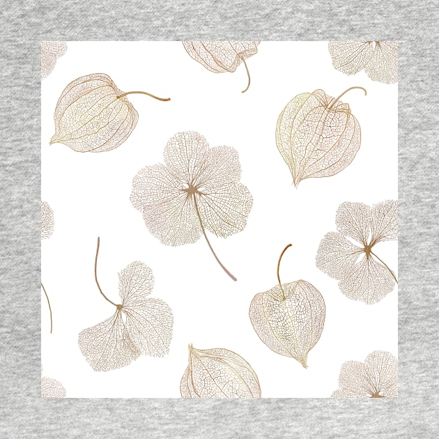 Physalis dry flowers watercolor print. Golden berry leaf structure. Cape gooseberry elegant floral print by likapix